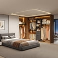 thumbnail image 2 of MAYEERTY Gray 96*16*75"High-Capacity Wardrobe Rack: 3 Drawers, Shelves, Expandable Rods, Stylish & Durable, 2 of 7