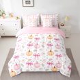 thumbnail image 2 of Homewish Bowknot Pumpkin 7-Piece Bedding Comforter Set For Children Teens Girls,Happy Fall Harvest King Bedding Sets,Botanical Plants Ultra Soft Bed Sheets,Luxury Bedroom Decor,Reversible, 2 of 8