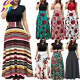 thumbnail image 2 of Más El Tamaño De Las Mujeres De Impresión Floral Vestido De Manga Corta Casual Maxi Vestidos De Fiesta Playa Bohe Casualespangjing, 2 of 4