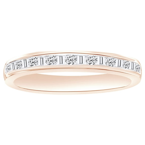 AFFY White Natural Diamond Band Ring In 14k Rose Gold (0.25 Cttw)