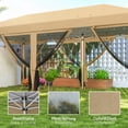 thumbnail image 4 of Outsunny 10'x20' Pop Up Canopy Tent with 6 Removable Mesh Sidewalls Beige, 4 of 10