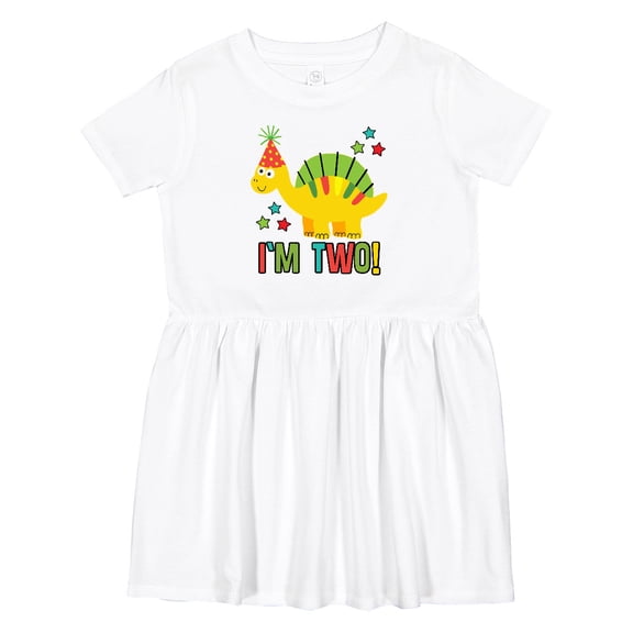Inktastic Dinosaur 2nd Birthday 2 Year Old Party Girls Toddler Dress