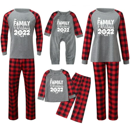 

Jtckarpu 2023 Matching Christmas Family Pajamas Matching Sets Printed letters Men S Pajamas Velvet Matching Family Christmas Pajamas