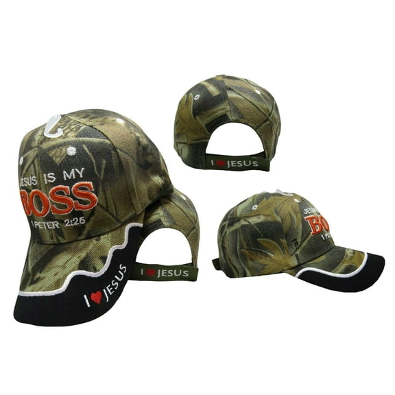 New Jesus is My Boss 1 Peter 2:25 Christian Hat Ball Cap Camo