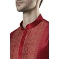 thumbnail image 4 of Ethnix Men's Indian Royal Classic Collar Festive Maroon Kurta Tunic Pajama Set; Maroon; MD, 4 of 6