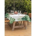 thumbnail image 3 of Outdoor Tablecloth with Umbrella Hole for Patio/Picnic/Party/Camping, Green Botanical Waterproof Table Cloth Rectangle Table Cover Washable, Summer Monstera Leaf Tropical Foliage (60"x 84"), 3 of 9