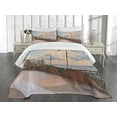 thumbnail image 3 of Ambesonne Italian Quilted Bedspread Set 3 Pcs, Dawn in Ortona Abruzzo, King Size, Pale Caramel and White, 3 of 5