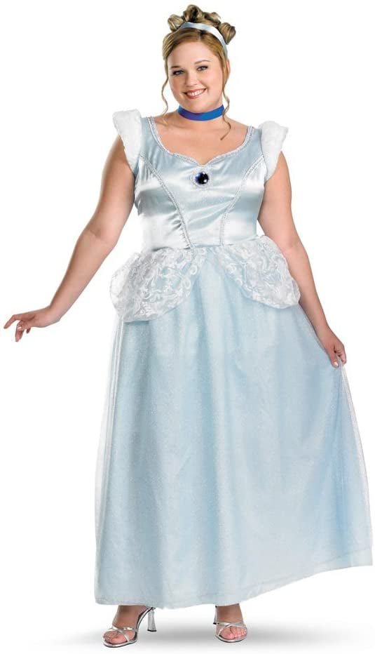 Classic Disney blue Cinderella Princess Costume Fairy Tale Fancy Dress Ball Gown 