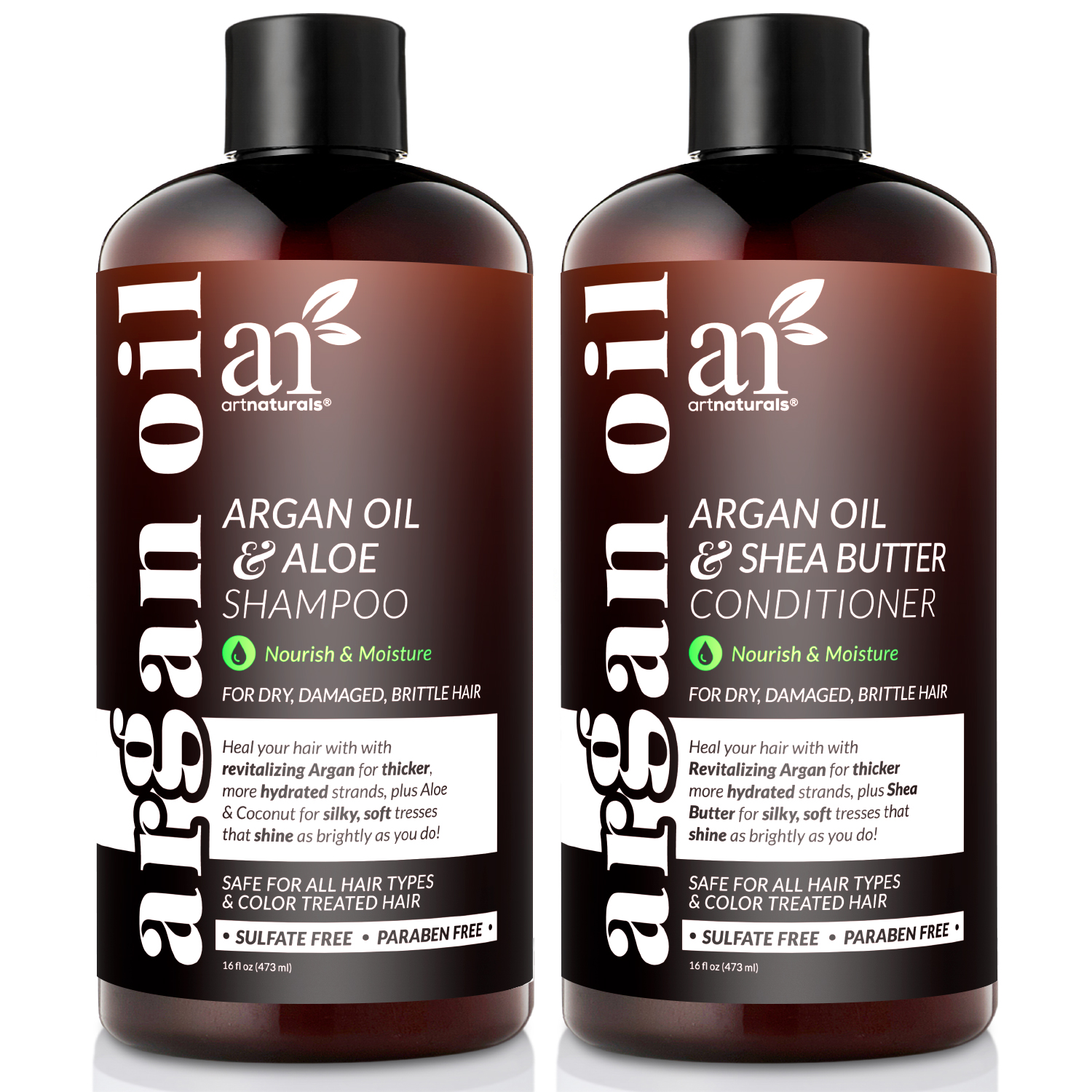 ArtNaturals Organic Moroccan Argan Oil Shampoo and Conditioner Set (2