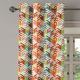 thumbnail image 3 of Ambesonne Geometric Grommet Curtain, Hexagonal Shape Retro, 50" x 63", Mustard Orange, 3 of 6