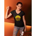 thumbnail image 3 of Cute Sunflower Graphic Shirt Summer Casual Top Girls V-Neck Fitted Women T-Shirt XX-Large Black, 3 of 5