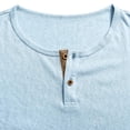 thumbnail image 7 of WIZUTIZ Men's Casual Pullover Solid Color Two-Button Patchwork Long Sleeve Cotton Linen Blend Breathable Top for Outdoor Daily All-Season Wear Mens Fashion, 7 of 7