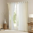 thumbnail image 2 of Beige and Greyish White Curtains Gradient Ombre 30%-50% Blackout Curtains, Wave Lines Dots Curtains & Drapes Aesthetic Geometry Bedroom Curtains Modern Abstract Window Treatments Room Decor, 2 of 5