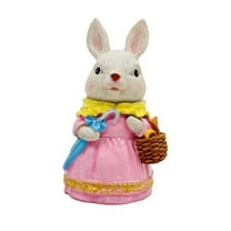 Outdoor Easter Bunny, Weather-Resistant Resin Rabbit Garden Statue for Yard, Flower Bed, Porch & Spring Landscape Decor A