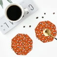 thumbnail image 4 of Vsdgher Funny corn spider web Leather Coasters for Drinks, Durable Drink Coasters 4 Set for Tabletop Protection, Luxurious Home Décor and Housewarming Gift-Octagon, 4 of 6