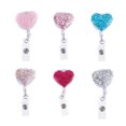 thumbnail image 2 of Miangastore 6 Pcs Porte-Badge d'Infirmière Coloré Créatif en Forme de Cœur avec Strass, Clips Rétractables pour Badge d'Identité, 2 of 8