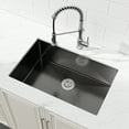 thumbnail image 6 of Acpouw Stainless Steel Kitchen Sink, 30″x19″ Single Bowl, Undermount HandmadeSink in Black, with US Standard Drain and Hook, SS-BL-05, 6 of 6