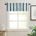 thumbnail image 3 of Turquoise Navy Blue Striped Valances for Windows Farmhouse Kitchen Curtains Valances Rod Pocket Valance Curtains for Kitchen Windows Farmhouse Stripe Art Window Valances for Bathroom Bedroom 42"x18", 3 of 6
