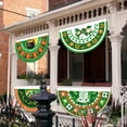 thumbnail image 4 of St. Patrick’s Day Bunting Flag – Irish Shamrock Clover Fan Banner, 1.5 x 3 ft, Holiday Garden Decoration, Indoor & Outdoor Yard Decor, Half Fan Banner for Party, Festive Green St. Paddy’s Celebration, 4 of 5