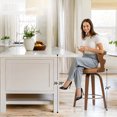 thumbnail image 4 of Dycanpo 26" Counter Height Bar Stool, Swivel Hollow Back Stool for Kitchen Island, Walnut Brown, 4 of 6