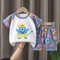 thumbnail image 2 of KPOPLK Toddler Kids Baby Girls Boys 2 Piece T-Shirt and Shorts Sets Round Neck Tee Lovely Graphic Elastic Waist Outfits Clothes Size 18-24 Months,Pink, 2 of 4