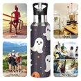 thumbnail image 7 of Yayeee 33oz Insulated Water Bottle Double Wall Stainless Steel with Flip Straw Lid, White Halloween Ghosts, 7 of 7