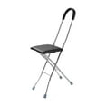 thumbnail image 2 of Taburete de caña plegable perfecl Con asiento de caña y 4 patas negro, 2 of 8
