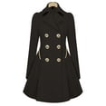 thumbnail image 6 of Ladies Coat Winter Coat Lapel Double Breasted Coat Knee Length Trench Coat Winter Long A-Line Jacket Outwear, 6 of 6