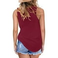 thumbnail image 6 of Jewelreauty Tank Tops for Women 2024 Sleeveless Crewneck Knot Casual Solid Shirts Summer Loose Trendy Blouses (L, Wine), 6 of 7