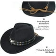 thumbnail image 3 of Classic Womens Western Cowboy Cowgirl Hats with Wide Belt, 3 of 5