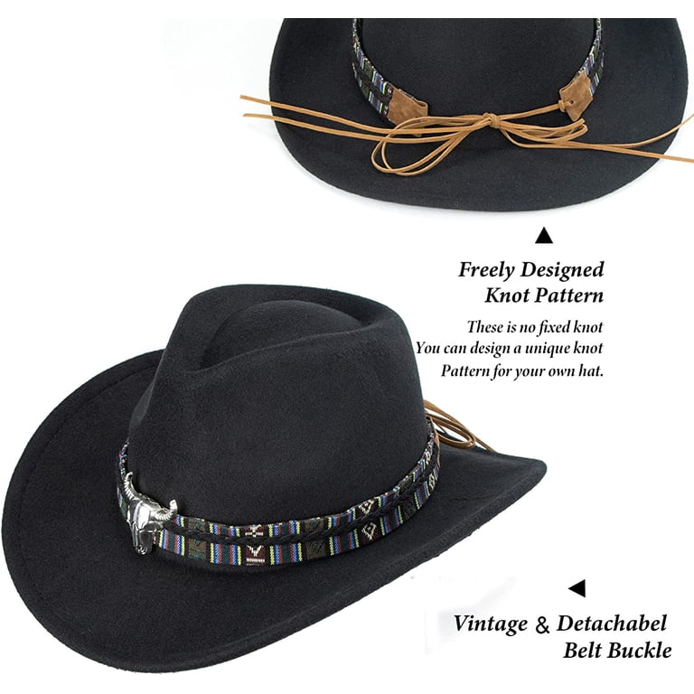7634 Classic Womens Western Cowboy Cowgirl Hats With Wide Belt Classic Womens Western Cowboy Cowgirl Hats with Wide Belt  main image 4