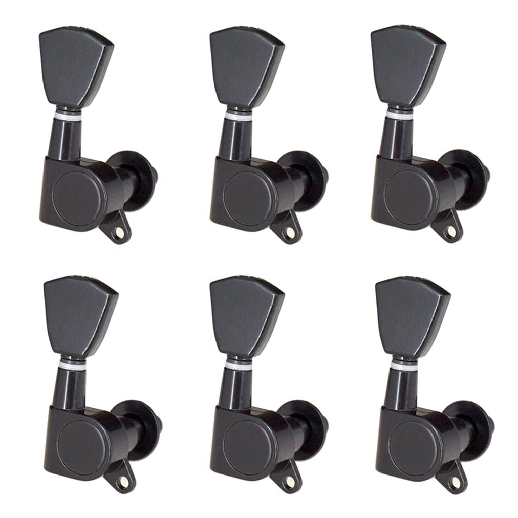 Black Enclosed guitar Instruments tuning Pegs Spare Acoustic Electric Guitars 6R