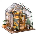thumbnail image 1 of Kit de Cabaña, Mini Casa de Flores DIY, Hecho A Mano, Rompecabezas 3D, Construcción de Ensamblaje, Decoración del Dormitorio del Hogar, 1 of 5
