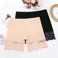 thumbnail image 3 of harmtty Safety Pants Lace Anti Exposure Plus Size Hollow Out Flower Pattern Short Pants for Inside Wear,Skin Color,L, 3 of 8