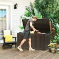 thumbnail image 2 of Dextrus 260 Gallon Extra Large Deck Box, Double-Wall Resin Outdoor Storage Box with Flexible Divider for Patio Cushions Pool Supplies Garden Tools, 1000lbs Load Capacity, Lockable & Waterproof, 2 of 9