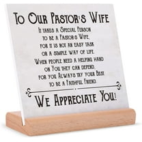 Pastor'S Wife Appreciation Gifts - Plaque With Wood Stand Decorations, Christmas Birthday Gift For Preacher‘S Wife, Minister'S Wife, Unique Pastor'S Wife Present