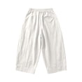 thumbnail image 6 of VBEWZET Kids Wide Leg Casual Pants, Elastic Waist Loose Fit Trousers with Pockets, Lightweight Air-Condition Pants for Boys & Girls White 7-8 Years, 6 of 6