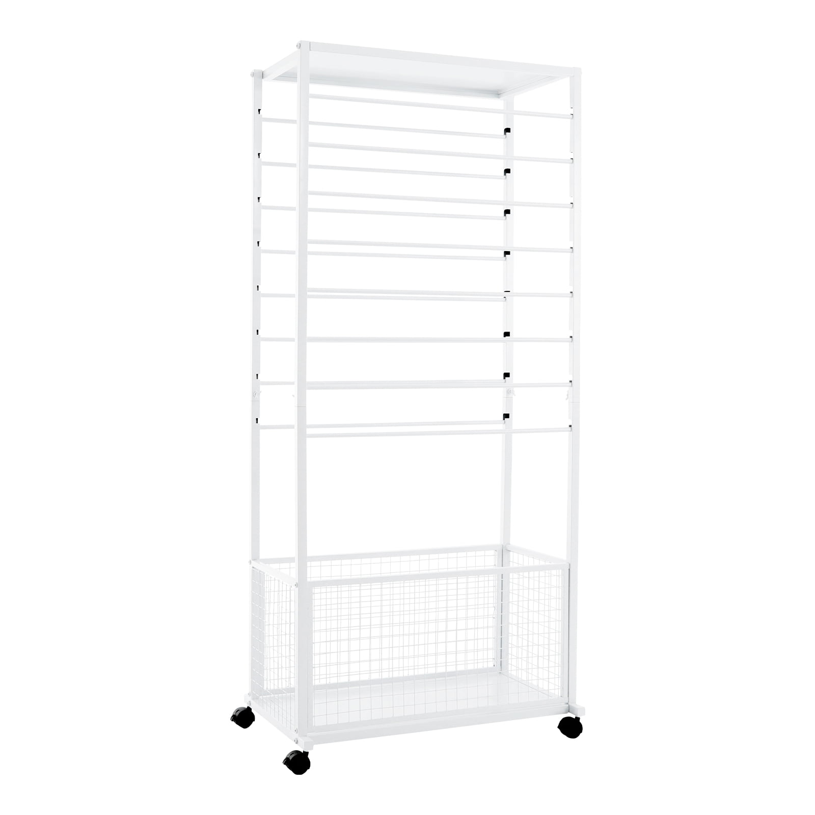 16-layer Ribbon Rack with 4 Lockable Universal Wheels Iron Ribbon Organizer Rack Ribbon Storage Holder