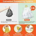 60Pcs Drawstring Garbage Bag Custom Fit Trash Bags 57x60cm