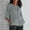 Gray, variant on ZKCCNUK Women's Ladies Fashion Cropped Sleeves Round Neck Cotton Loose Shirt Blouse Summer Plus Size Tops 2025