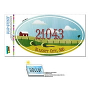 21043 Ellicott City, MD - Farm Rural - Oval Zip Code Sticker