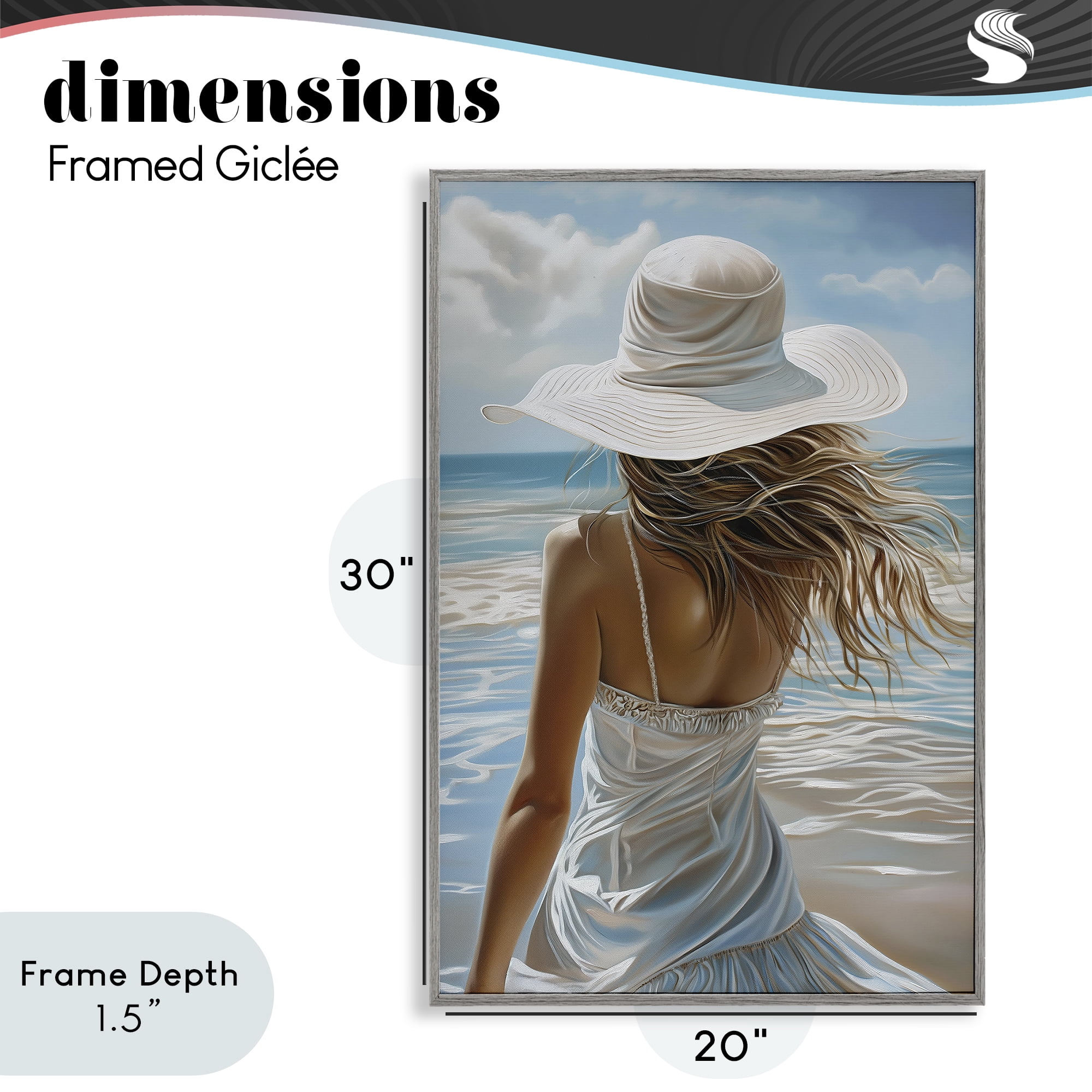 Stupell Industries Day Dreaming Summer Beach Gray Framed Giclee Art, design by Imagine It Images