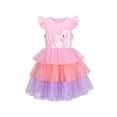 thumbnail image 1 of Girls Dress Pink Gradient Swan Flying Sleeve Tulle Party Princess 5 Years, 1 of 1