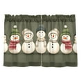 thumbnail image 6 of Yayeee Kitchen Curtains Light Filtering 27"x36" Rod Pocket Short Cafe Window Panel, Beige Snowmen, 6 of 6