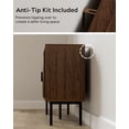 thumbnail image 4 of EYYTHUNG Fluted TV Stand with Sliding Doors, 47" Mid Century Storage Cabinet with Adjustable Shelf, Wooden Media TV Console Entertainment Center, Brown, 4 of 7