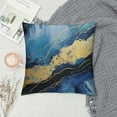 thumbnail image 2 of COMIO  Navy Blue Throw Pillow Covers, Gold Teal Abstract Marble Throw Pillows Cover, Turquoise Modern Seasonal Pillowcases Decor Gifts for Bed Couch Sofa Living Room, 2 of 5
