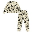 thumbnail image 3 of Tutoliy Halloween Pajamas for Women Cat Bat Printed Pjs Set Long Sleeve Pajama Jogger Pants Spider Web Printed Sleepwear Cozy Loungewear with Pockets, S, 3 of 7