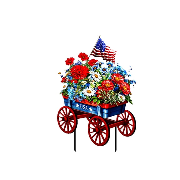 Briarwood Lane Patriotic Wagon Metal Art