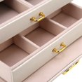 thumbnail image 3 of CAJA ORGANIORA DE ALMACENAMIENTO DE JOYAS DE TRES CAPAS, VITRINA DE PU PENDENTES Y COLLARES, VITRINA PARA COLECCIÓNICA Y ALMACENAMIENTO DE JOYAS, COLOR, 3 of 7