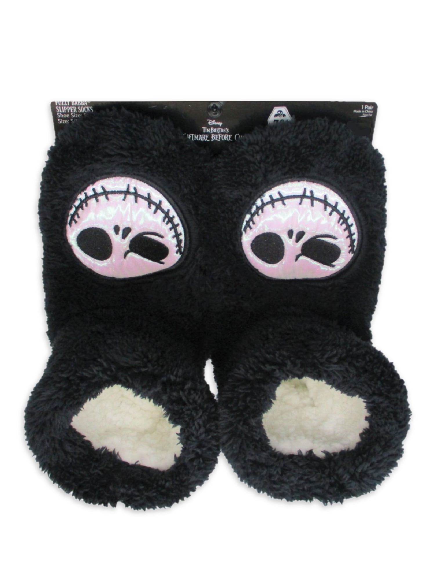 Disney Nightmare Before Christmas Womens Plush Bootie Slipper Socks, Sizes S/M-M/L